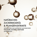 Natürliches Zuckermolekül und Pflanzenextrakte unterstützen das natürliche Nachwachsen für vollere, dichtere und kräftigere Augenbrauen