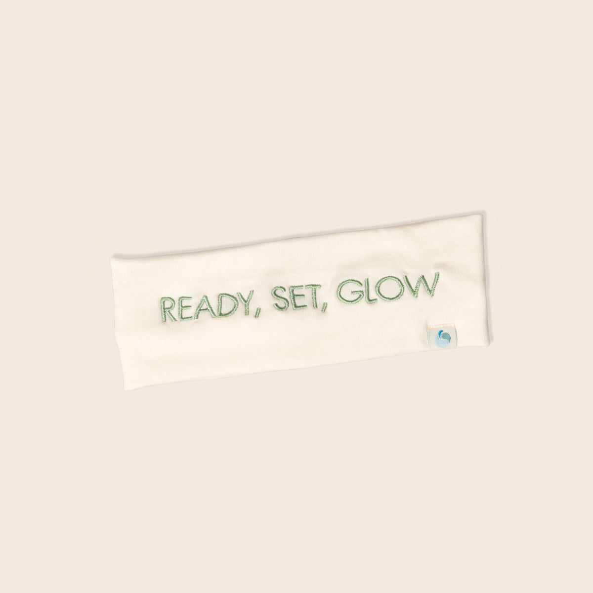 Dr. Massing Cosmetics Kosmetikband aus Baumwolle mit Ready, Set, Glow Stickerei