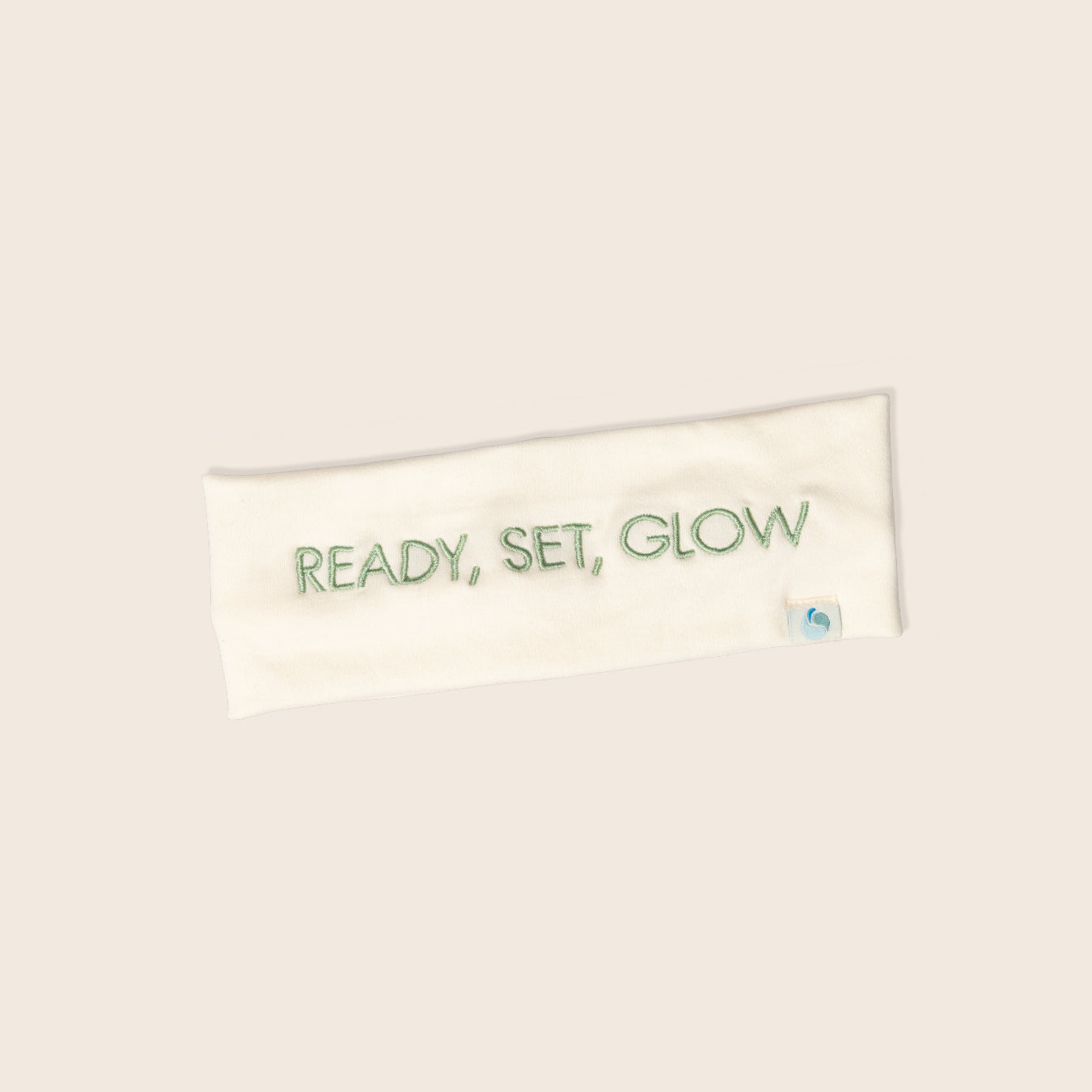 Dr. Massing Cosmetics Kosmetikband aus Baumwolle mit Ready, Set, Glow Stickerei