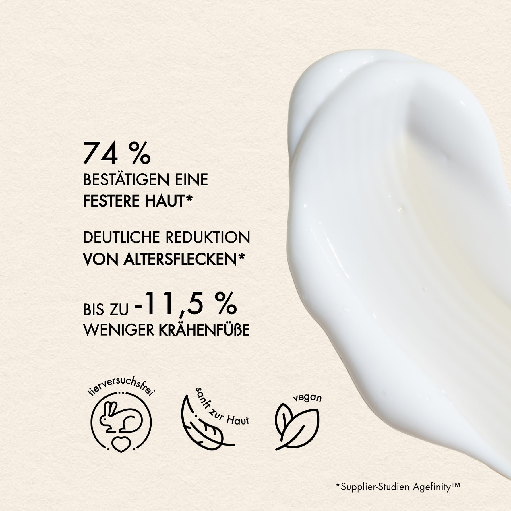 Dr Massing Hyalove Tagescreme Festere Haut und Reduktion von Altersflecken sowie bis zu -11,5% weniger Krähenfüße. Tierversuchsfrei, sanft zur Haut und vegan