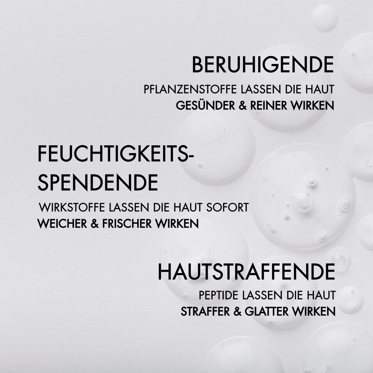 Wirkstoff Vorteile der Best Selection Ampulle wie "Beruhigende Pflanzenstoffe lassen die Haut gesünder & reiner wirken, "Hautstraffende Peptide lassen die Haut straffer & glatter wirken"