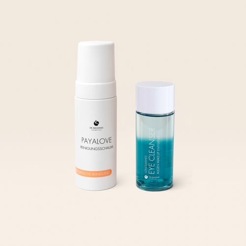 Dr. Massing Cosmetics Produktbild Double Cleansing Set mit Payalove Reinigungsschaum und Long Lashes Eye Cleanser