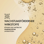 Produktabbildung einer gelben Geltextur des Haarwuchsmittel von Dr. Massing mit Highlights, wie: "Wachstumsfördernde Wirkstoffe können das natürliche Haarwachstum unterstützen"