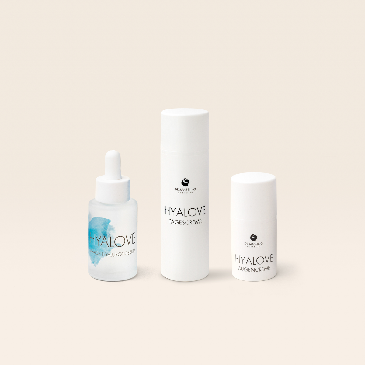 Produktbild des Feuchtigkeitspflege Set mit Hyaluronserum, Tagescreme und Augencreme