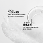 Übersicht der Wirkstoffe des Dr. Massing Payalove Sets wie: "Enzym Cleanser für porentiefe Reinigung & eine verfeinerte Haut"", "Enzym Toner für einen klaren Teint & mehr Glow"