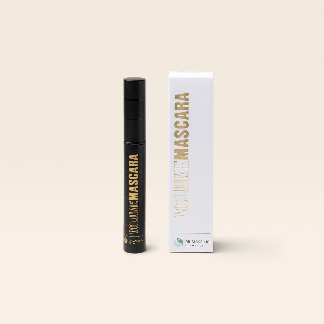 Dr. Massing Cosmetics Produktbild Volume Mascara und Produktverpackung 