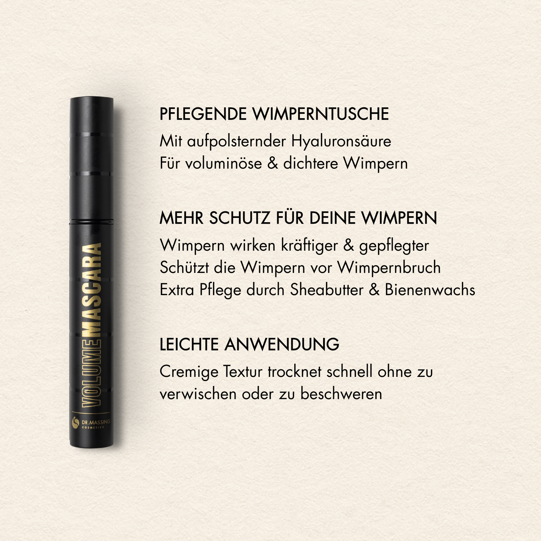 Vorteile der Hyaluron Volume Mascara von Dr. Massing Cosmetics