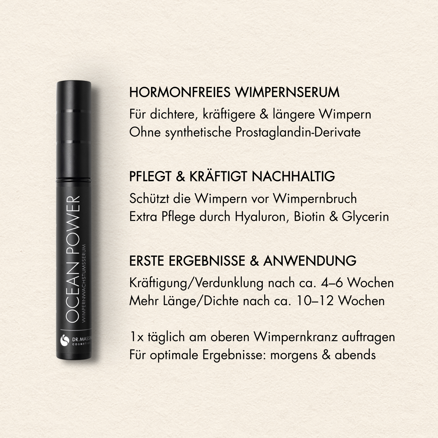 Vorteile der Inhaltsstoffe Ocean Power Wimpernserum