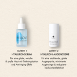 Schritte und Vorteile des Eye Glow Sets mit Hyaluronserum und Augencreme