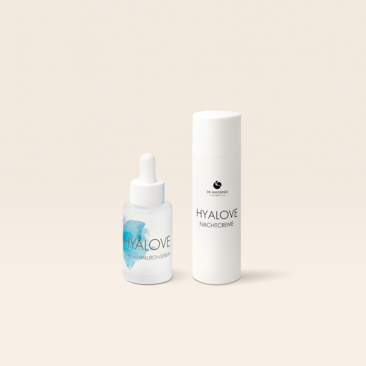 Produktbild des Night Repair Sets mit Hyaluronserum und Nachtcreme