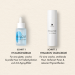 Schritte und Vorteile des Day Glow Sets mit Hyaluronserum und Tagescreme