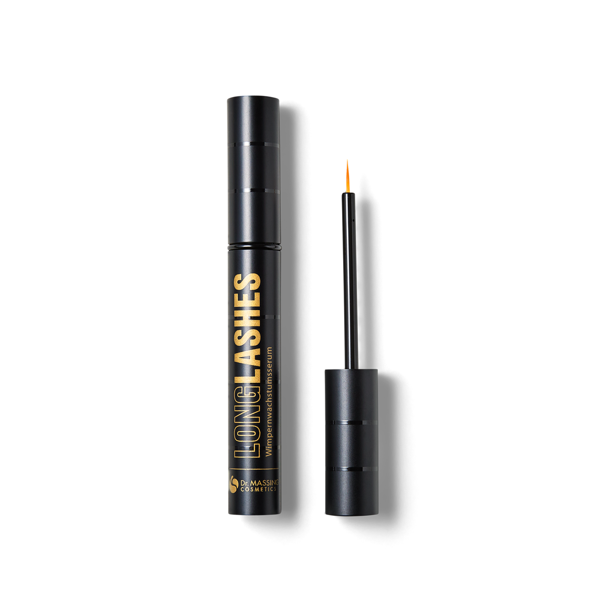 LongLashes Classic Wimpernserum mit Pinsel Freisteller vor weißem Hintergrund