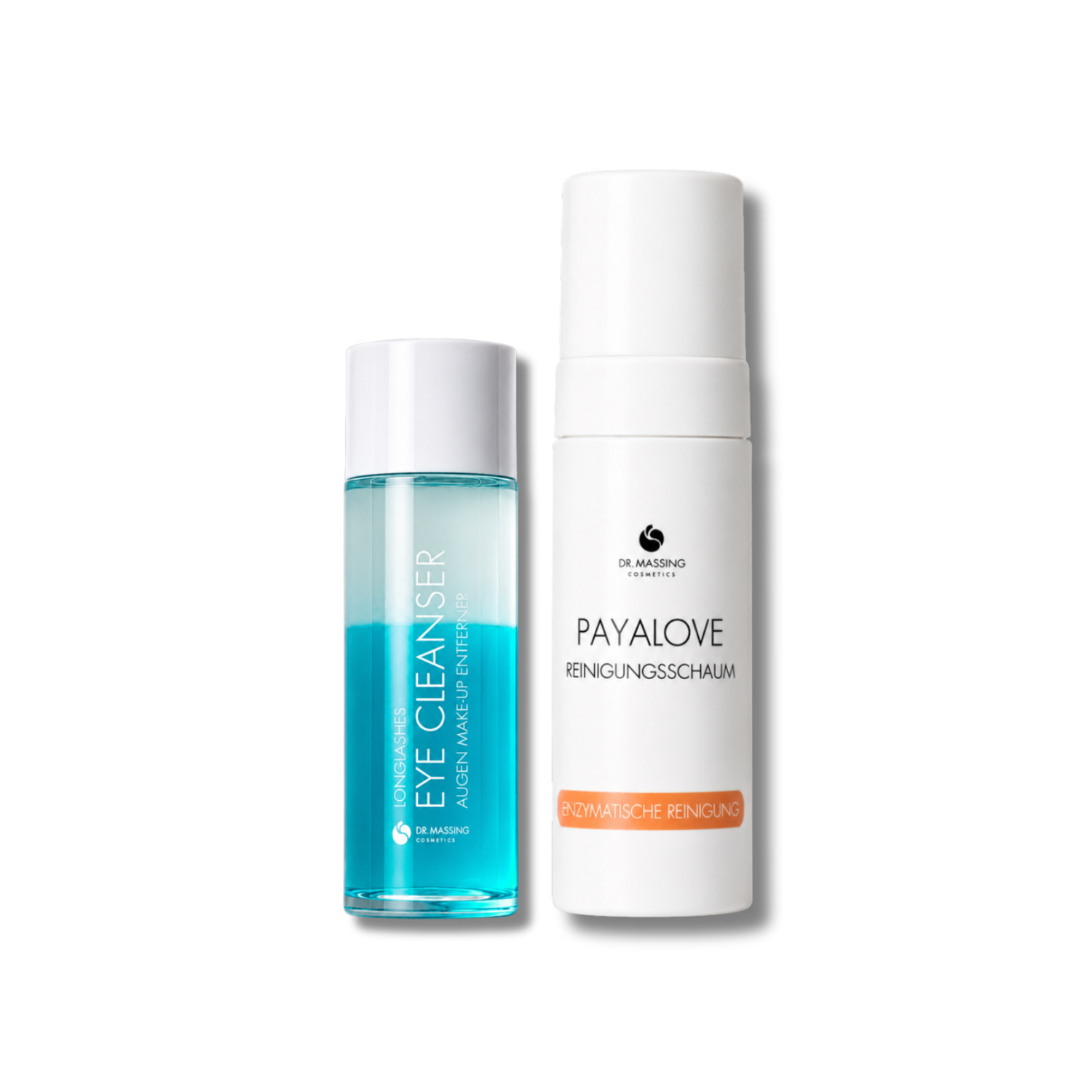 Double Cleansing Duo (Eye Cleanser mit Payalove Reinigungsschaum) vor weißem Hintergrund
