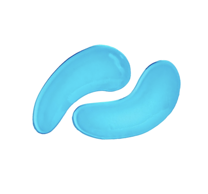 Blaue Augenpads abgebildet
