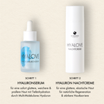 Anwendungsschritte des Hyalove-Night-Repair-Duo