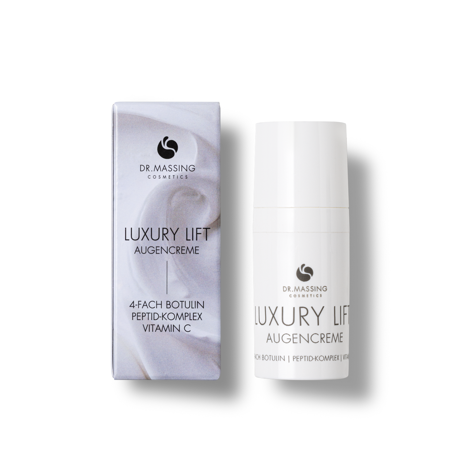 Produktbild der Luxury Lift Augencreme zusammen mit der Verpackung
