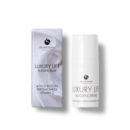 Produktbild der Luxury Lift Augencreme zusammen mit der Verpackung