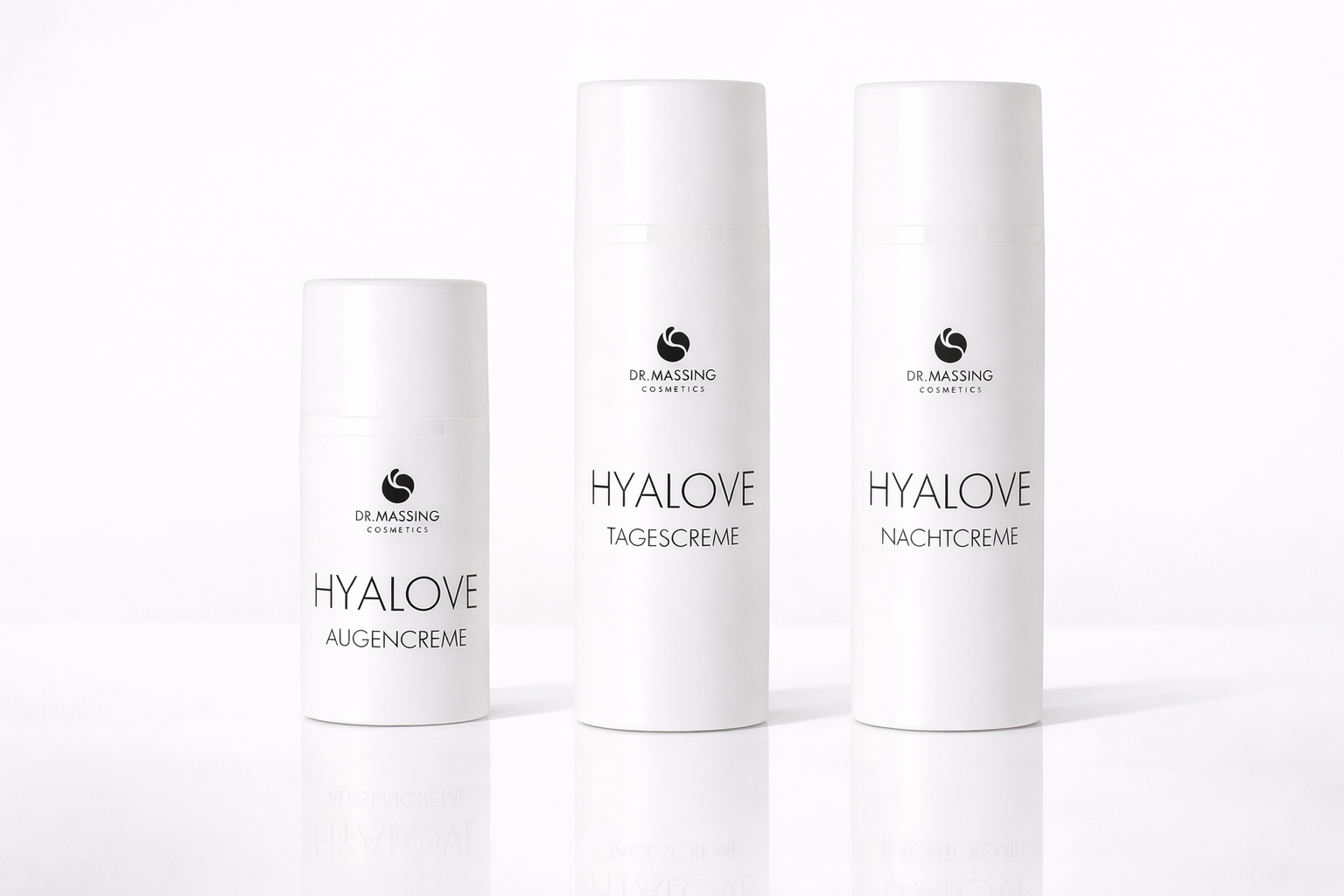 Hyalove Bundle Creme Kollektion: Tagescreme, Nachtcreme, Augencreme