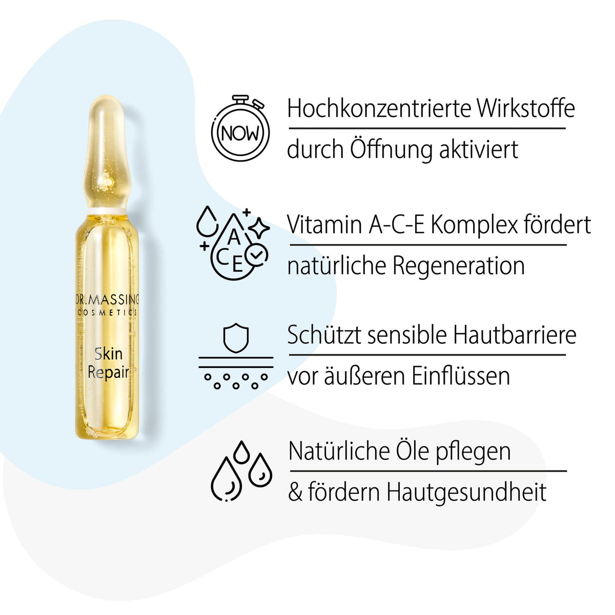 Dr. Massing Skin Repair Ampullen Vitamin ACE + Regeneration Details Vorteile Übersicht 01