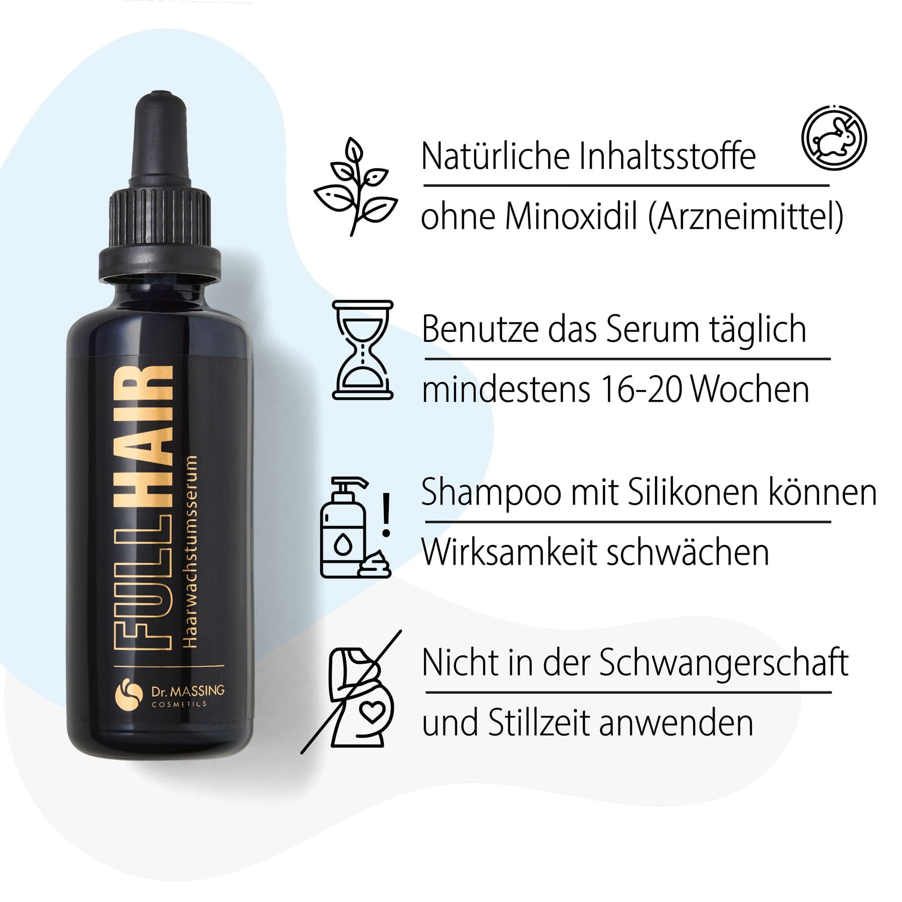 Dr. Massing FullHair Haarwuchsmittel schwarze Flasche Pipette natürliches Haarwuchs fördern Details Vorteile Anwendung 02