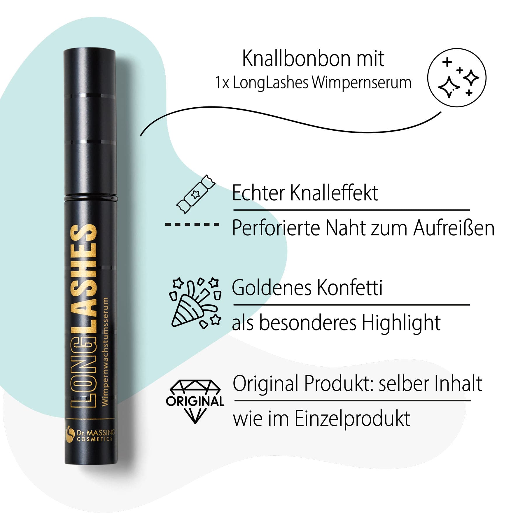 Dr. Massing Knallbonbon schwarz LongLashes Special Edition Geschenkbox Details Vorteile LongLashes Wimpernserum